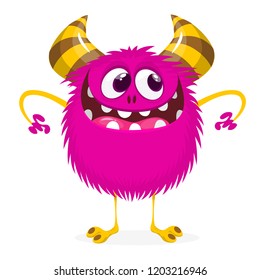 Mischievous cartoon monster character. Vector tock
