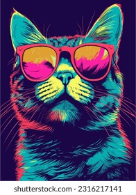 A mischievous cat flaunting dark sunglasses