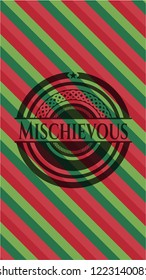 Mischievous christmas style emblem.