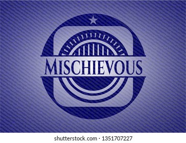Mischievous emblem with jean high quality background