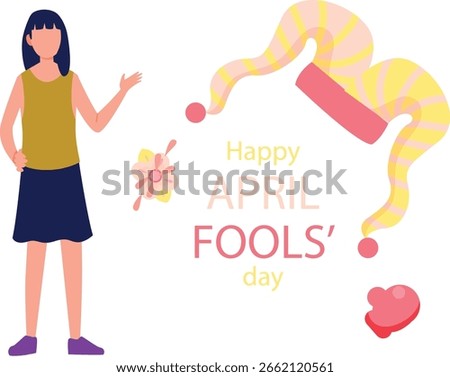 A mischievous girl eagerly plans pranks for April Fools' Day, giggling with anticipation, crafting tricks with creativity, and plotting surprises to playfully deceive family and friends