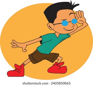 Mischievous Max Cartoon Character Vector Design