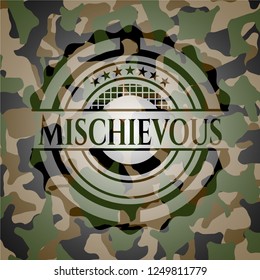 Mischievous on camouflaged texture