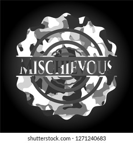 Mischievous on grey camouflage pattern