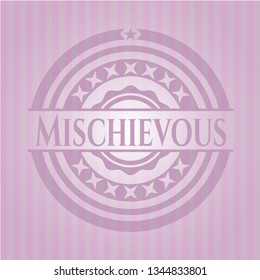 Mischievous retro pink emblem