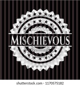 Mischievous silver badge or emblem