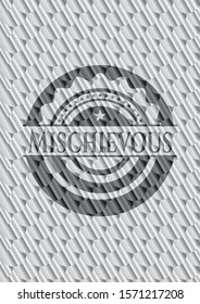 Mischievous silver color badge. Scales pattern. Vector Illustration. Detailed.