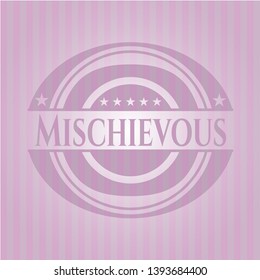 Mischievous vintage pink emblem. Vector Illustration. Detailed.
