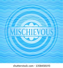 Mischievous water representation style emblem.