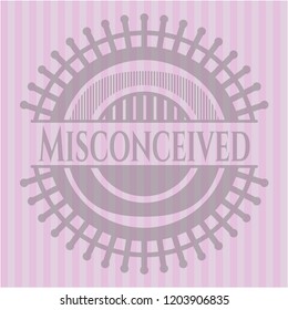 Misconceived retro pink emblem