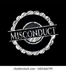 Misconduct with chalkboard texture. Vector Illustration. Detailed.