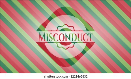 Misconduct christmas colors style badge.