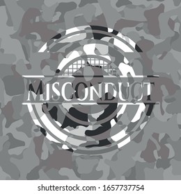 Misconduct on grey camouflage pattern