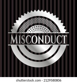 Insignia de plata de mala conducta. Ilustración vectorial. Mosaico. 