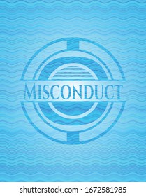 Misconduct water representation style badge. Vector Illustration. Detailed.