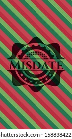 Misdate christmas colors style badge. Vector Illustration. Detailed.