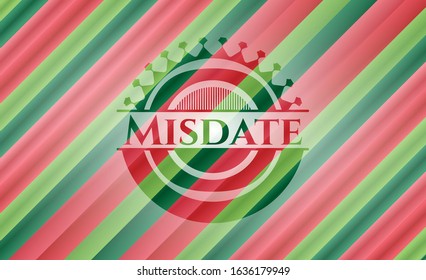 Misdate christmas style emblem. Vector Illustration. Detailed.