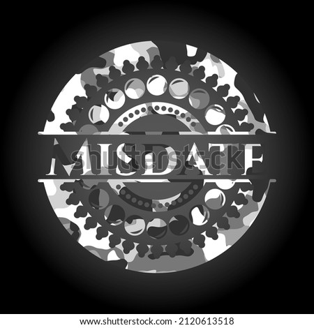 Misdate on grey camo texture 