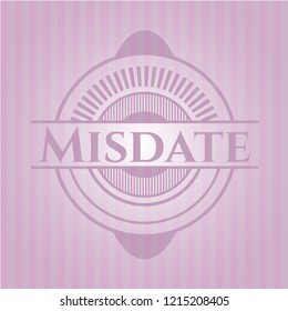 Misdate retro pink emblem
