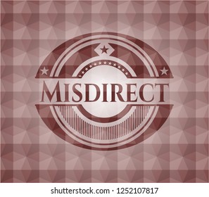 Misdirect red geometric badge. Seamless.