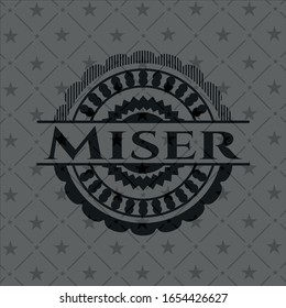 Miser dark emblem. Vector Illustration. Detailed.