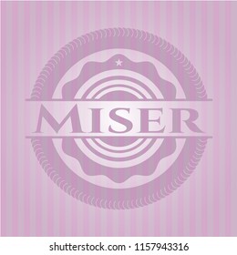 Miser pink emblem. Retro