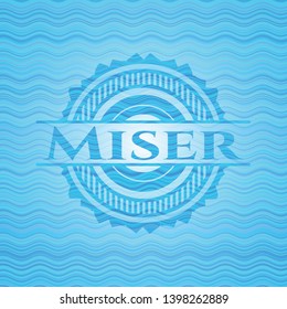 Miser water wave representation badge. Vector Illustration. Detailed.
