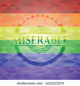 Miserable lgbt colors emblem. Vector Illustration. Mosaic.