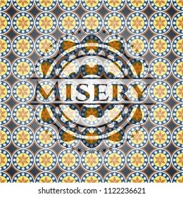 Misery arabesque emblem background. arabic decoration.
