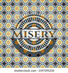 Misery arabesque emblem background. arabic decoration.