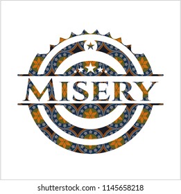 Misery arabesque style emblem. arabic decoration.