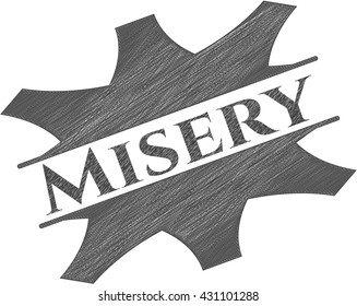 Misery drawn in pencil