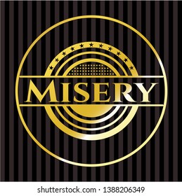 Misery golden emblem. Vector Illustration. Detailed.