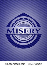Misery jean or denim emblem or badge background