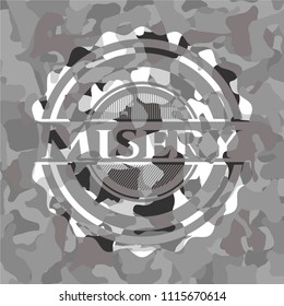 Misery on grey camo texture