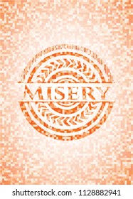 Misery orange mosaic emblem with background