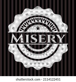 Misery silueta brillante emblema. Ilustración vectorial. Mosaico. 