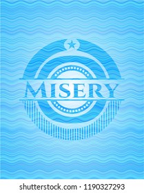 Misery water wave representation emblem background.
