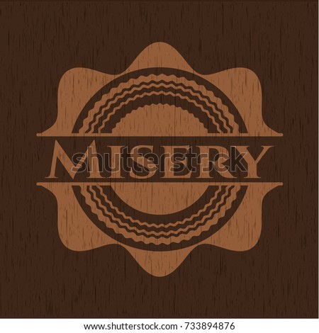 Misery wooden emblem. Retro