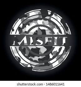 Misfit on grey camouflage pattern