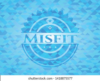 Misfit realistic sky blue mosaic emblem