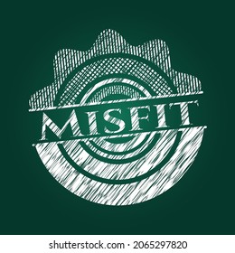 Misfit written on a blackboard. Vector Illustration. Detailed. 