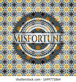 Misfortune arabic emblem. Arabesque decoration.