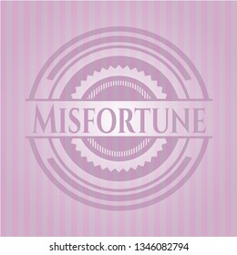 Misfortune badge with pink background