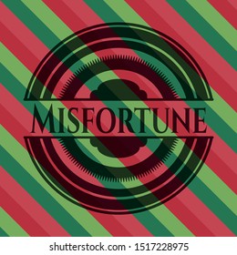 Misfortune christmas style badge. Vector Illustration. Detailed.