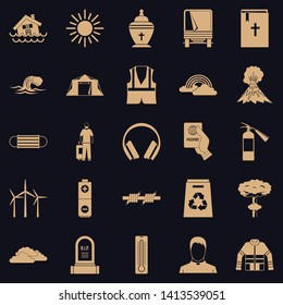 Misfortune icons set. Simple set of 25 misfortune vector icons for web for any design