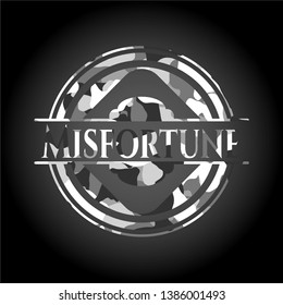 Misfortune on grey camo pattern