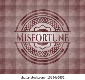 Misfortune red emblem with geometric pattern. Seamless.