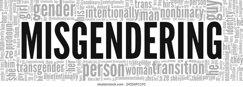 Misgendering word cloud conceptual design isolated on white background.