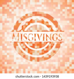 Misgivings abstract orange mosaic emblem